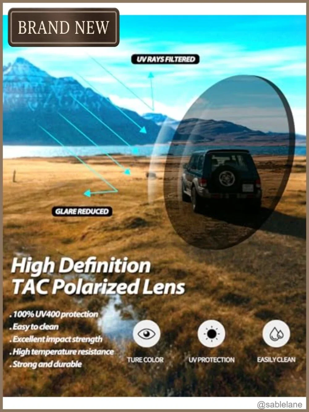 Flat Top Square Polarized Sunglasses UV400 Acetate